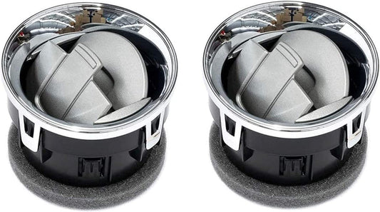 Set of 2 Dash Board Air Vent/HVAC Vent Fits for 09-14 Ford F-150 LOBO (Chrome w/Obsidian Metallic), Replaces OEM 9L3Z-19893-CA, 75301C-2