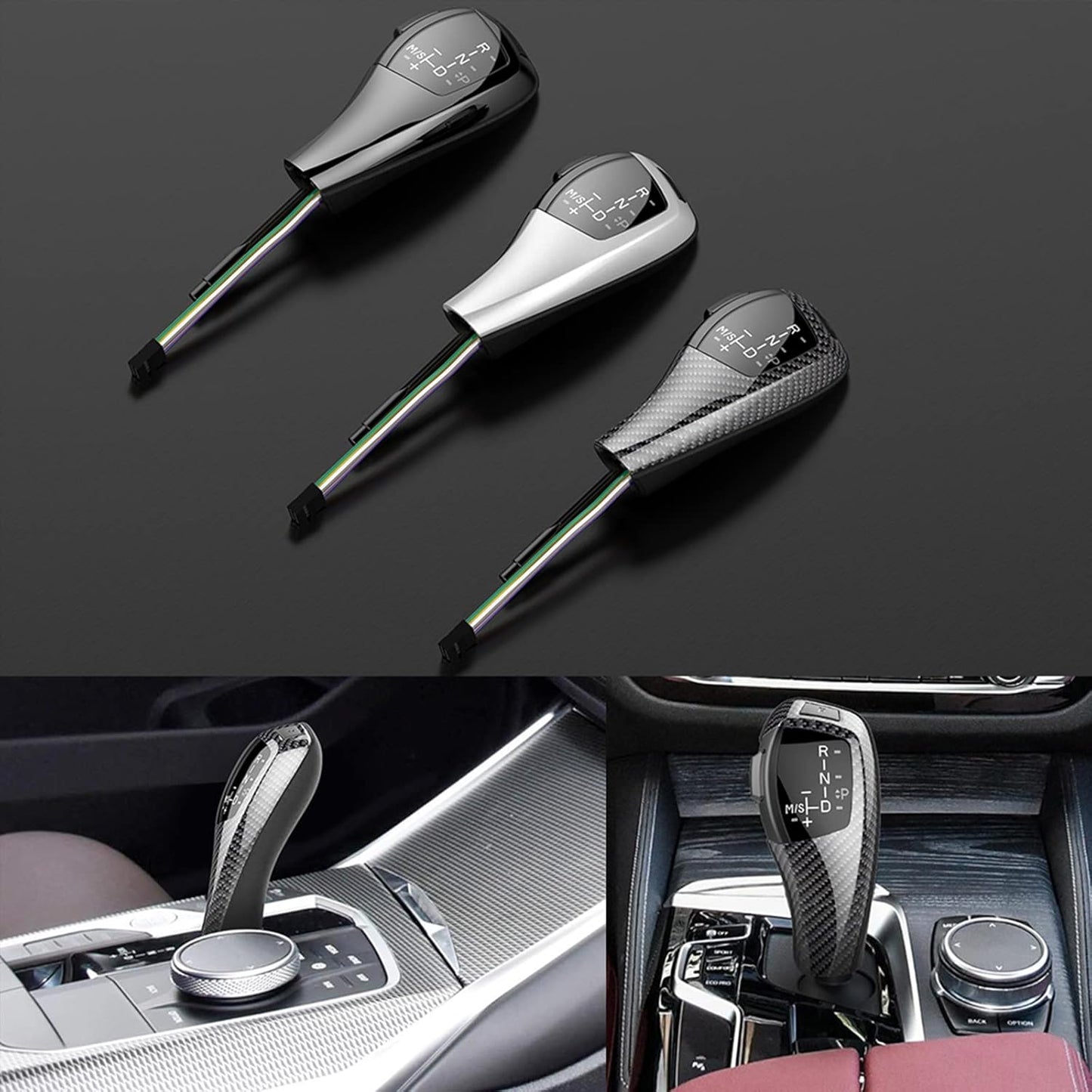 Pengchengwanli LHD BM e90 Automatic Shift knob Carbon Gear retrofit kit for car LEDA ccessories E90 E91 E93 E81 E82 E84 E87 E88 E89