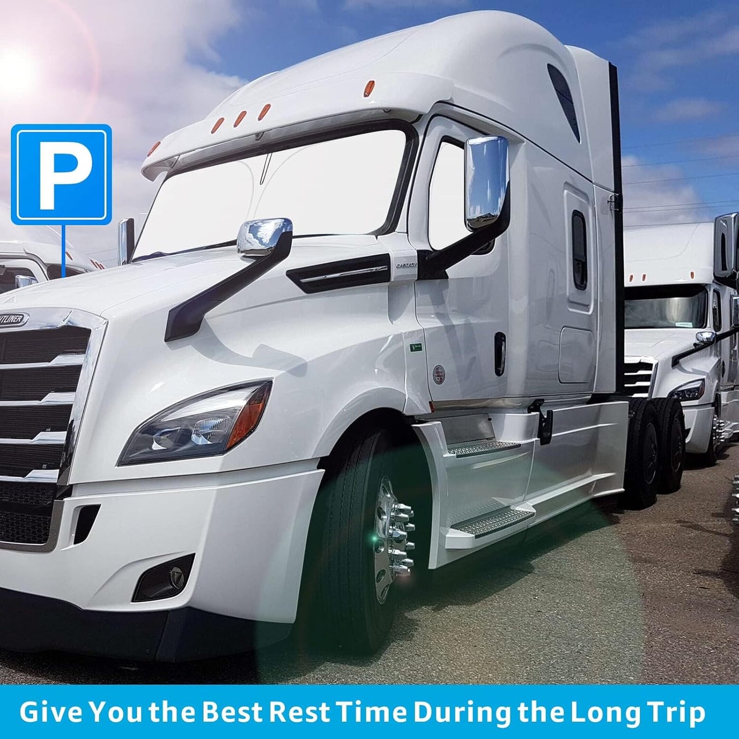 Proadsy Front Windshield and Side Windows Custom Fit 2018-2025 Freightliner Cascadia, Semi-Truck Semi, Commercial & Big Rig Truck Sun Shade Foldable Sun Protector Privacy Cover 2025 Upgrade