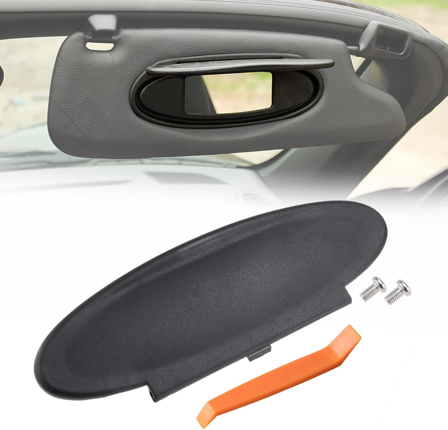 AMSPRAC Sun Visor Covers Replacement Visor Lids for Porsche Driver Side Passgener Side Sun Visor Covers for Porsche 996/997-911 986/987 Boxster Cayman 1996-2010 Black (2 Pieces)