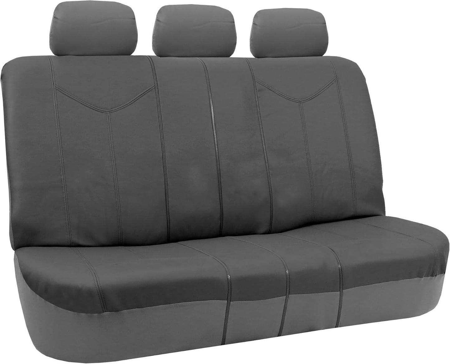 FH-PU009115 Rome PU Leather Seat Covers Airbag Ready & Rear Split Full Set Gray