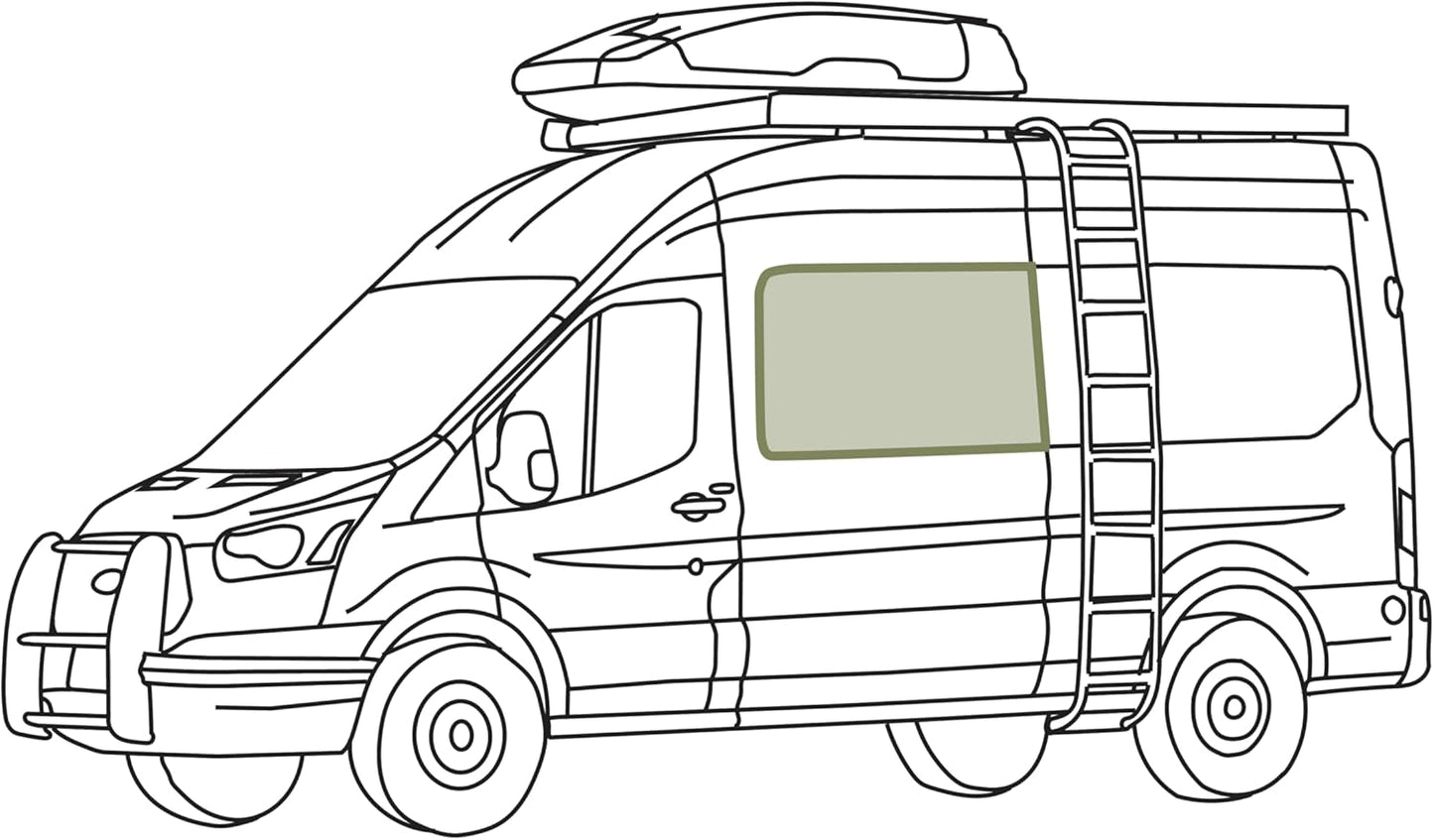VanEssential Insulated Blackout Crew Window Cover Designed for Ford Transit Van Year 2015 to Current with NO Plastic Trim - Cool Gray