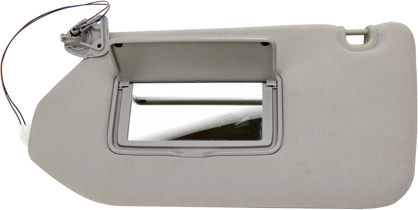 Driver Side Sun Visor Left Side Tan with Lamp - Compatible with Nissan & Infiniti - 2013, 2014, 2015, 2016, 2017, 2018 - Pathfinder, QX60, 2013 JX35 - Replaces 96401-9PB0A, 96401-3JA0A, 96401-3KM0A