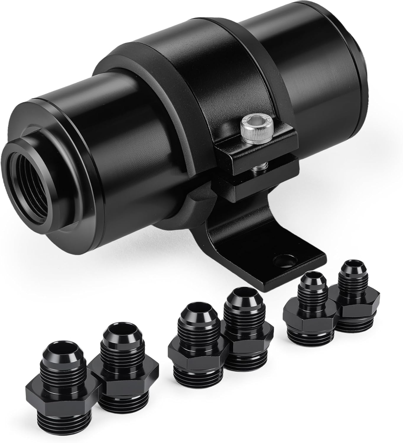 EVIL ENERGY 30 Micron Fuel Filter with 6AN 8AN 10AN Adapter&Bracket Clamp 60MM Universal