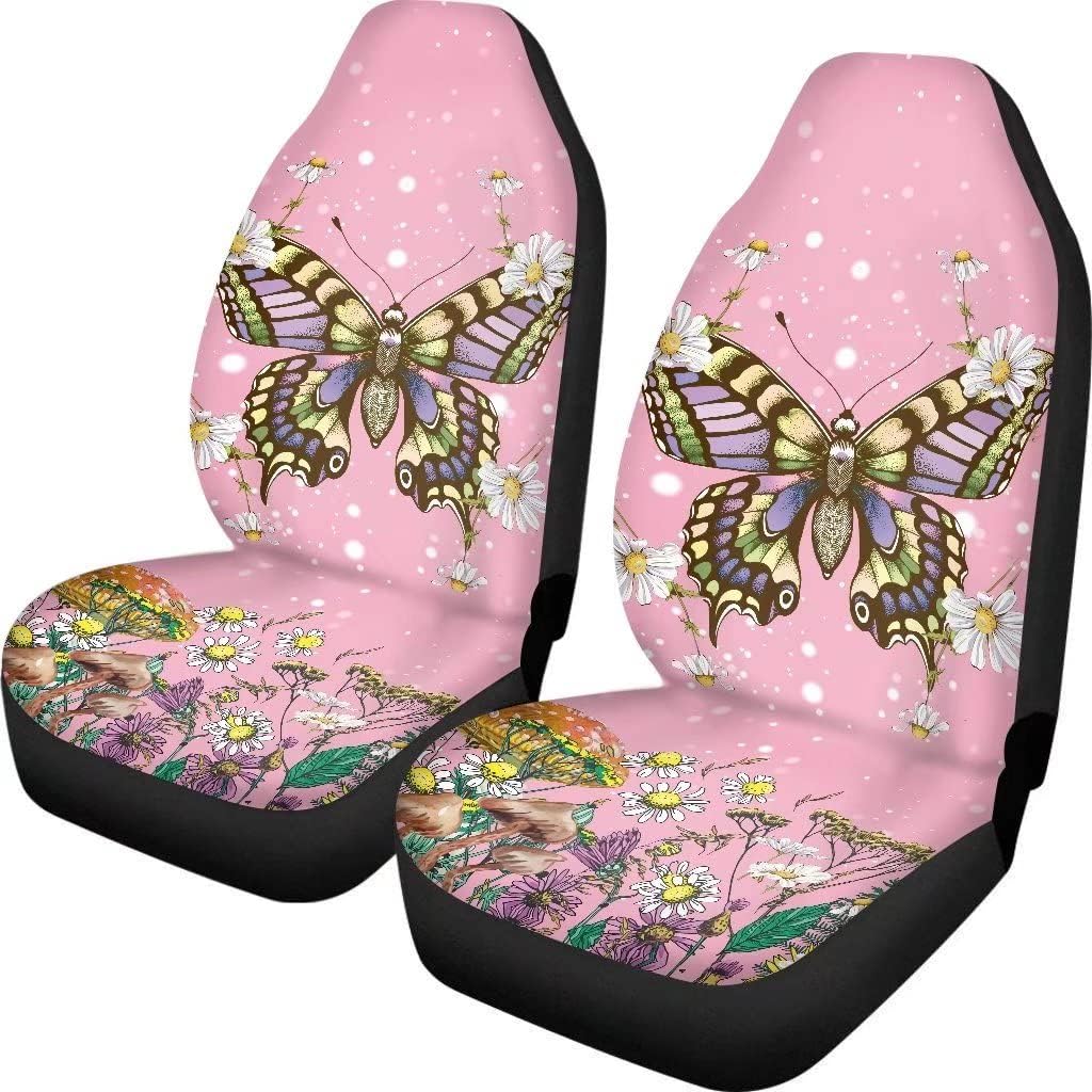 KEIAHUAN Galaxy Owl Car Seat Cover for Women Men, 2 Packs High Back Bucket Universal Fit Auto Seat Covers for Cars, Trucks, SUV, or Van
