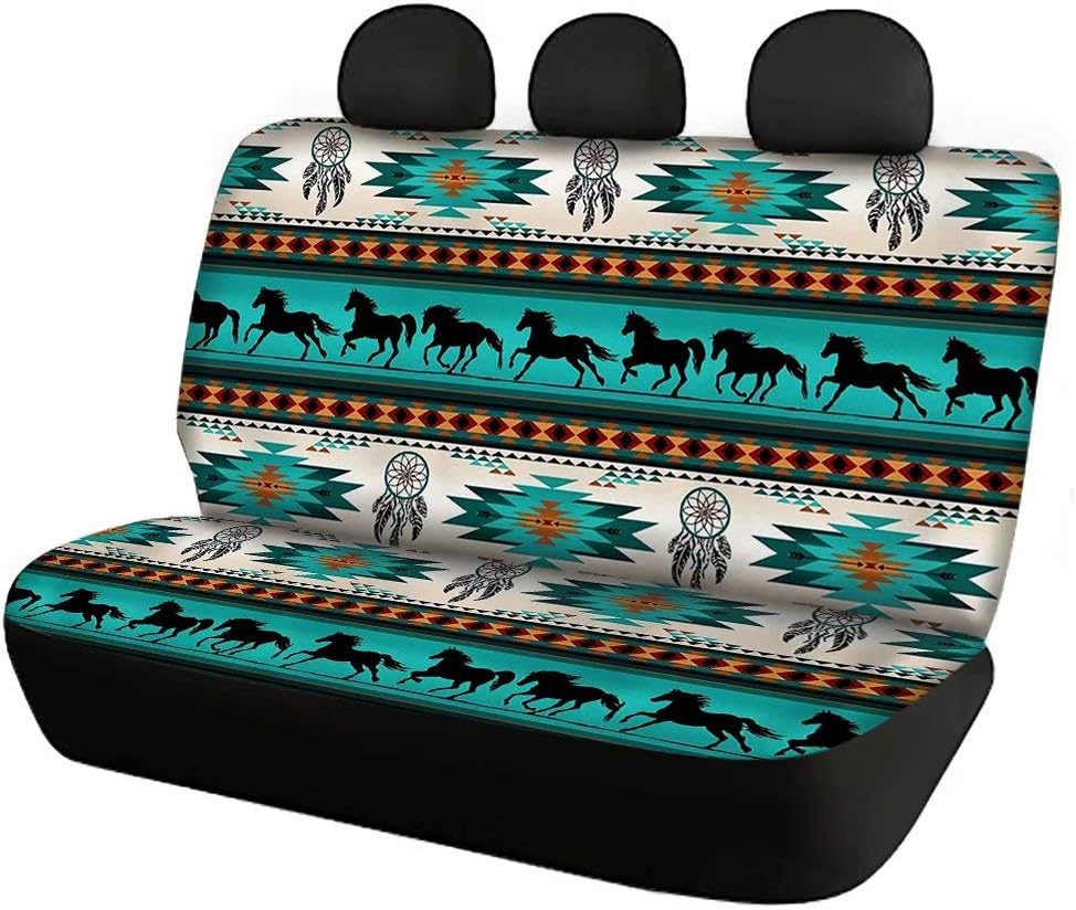AFPANQZ Cowhide Milk Cow Print Car Rear Bench Protective Seat Cover - Brown, Polyester Fabric, Universal Fit, Full Wrap, Dust-Proof - For Trucks, Vans, SUVs