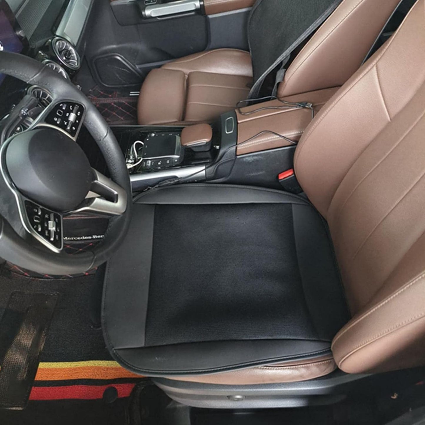 Cooling Car Seat Cushion, Cooling Summer Pillow with USB Port, More Comfortable and Breathable Universal Cooled Seat Cover for Car SUV
