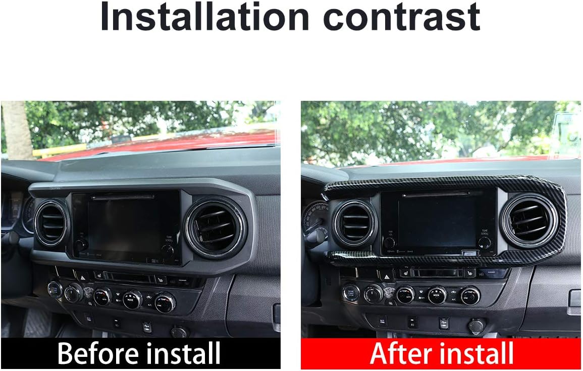 LLKUANG Carbon Fiber Style Dashboard Decoration U Shape Trim For Toyota Tacoma 2016-2020 (Carbon Fiber Style)