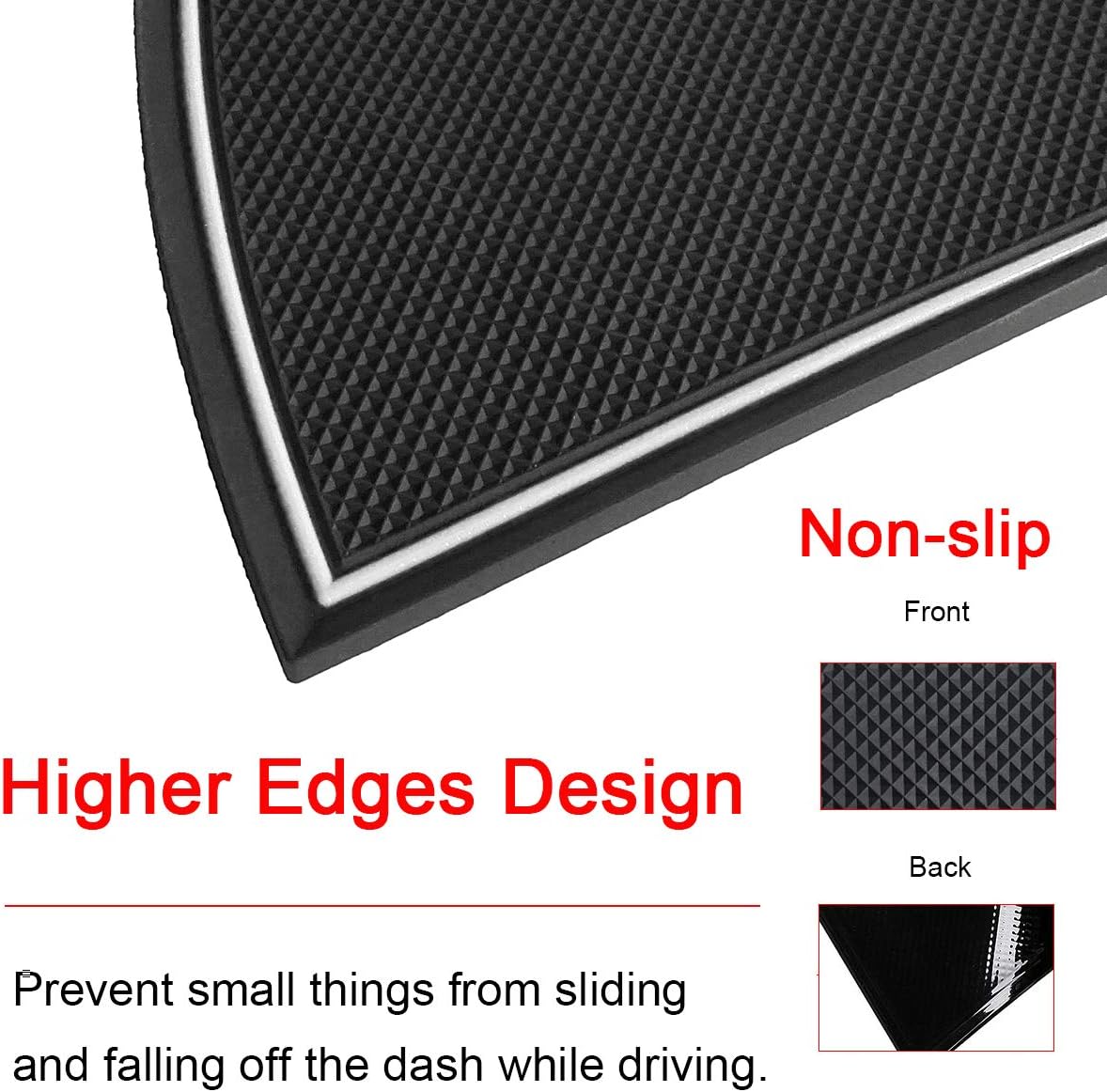 Auovo Dashboard Mat Liner for Dodge Ram Pickup 1500 2500 3500 2011-2018 Interior Accessories Car Dash Trim Rubber Pad Cover Soft Tray(1 PCS) (White)