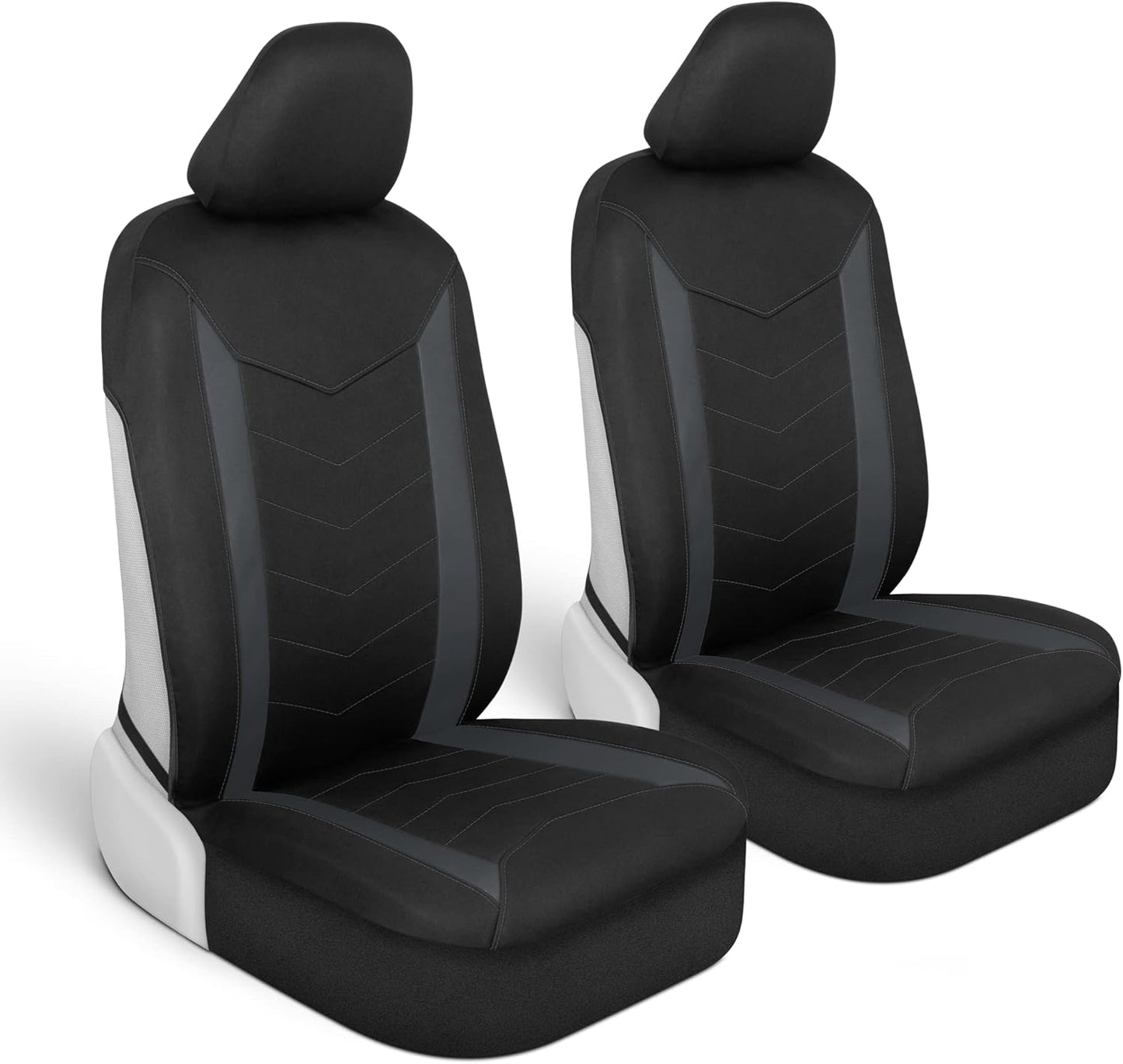 Motor Trend SpillGuard Seat Covers for Cars Trucks SUV – Black Seat Covers with Waterproof Neoprene Lining, Automotive Car Seat Covers for Front Seats Only, Forros para Asientos de Carro