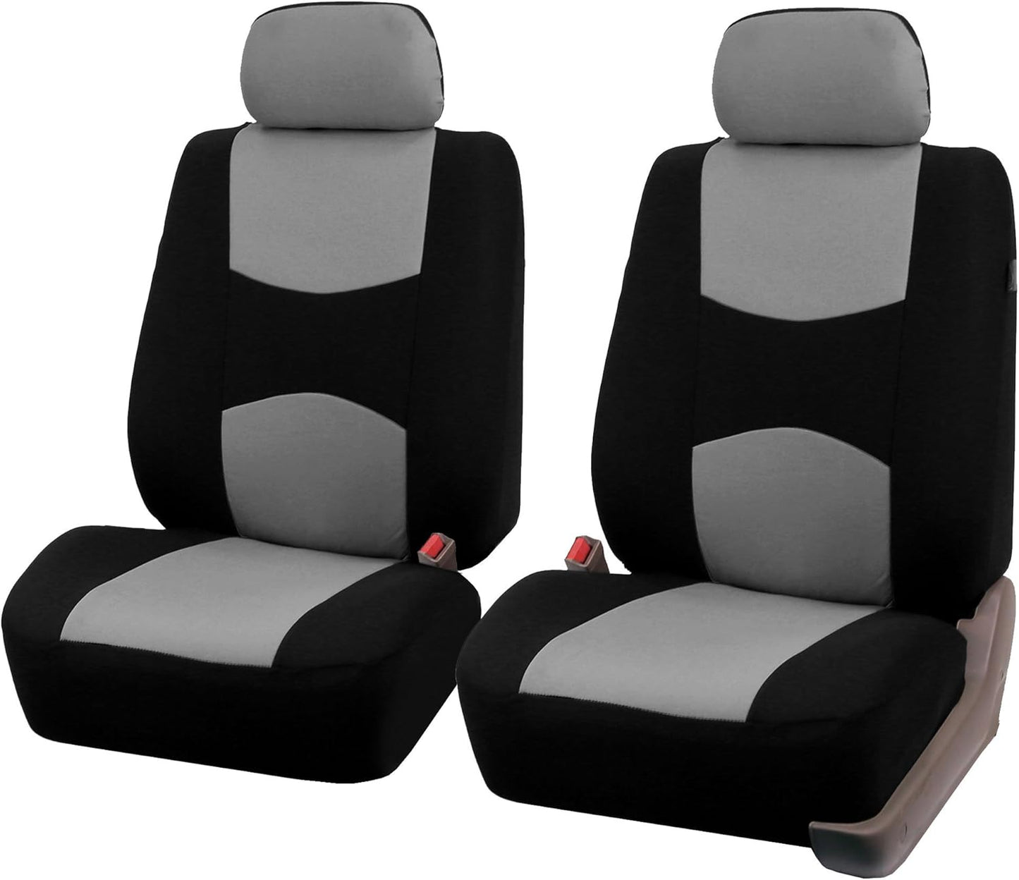 FH Group 40/60, 60/40, 50/50 Split Bench Cover w. 3 Headrests Beige & Black