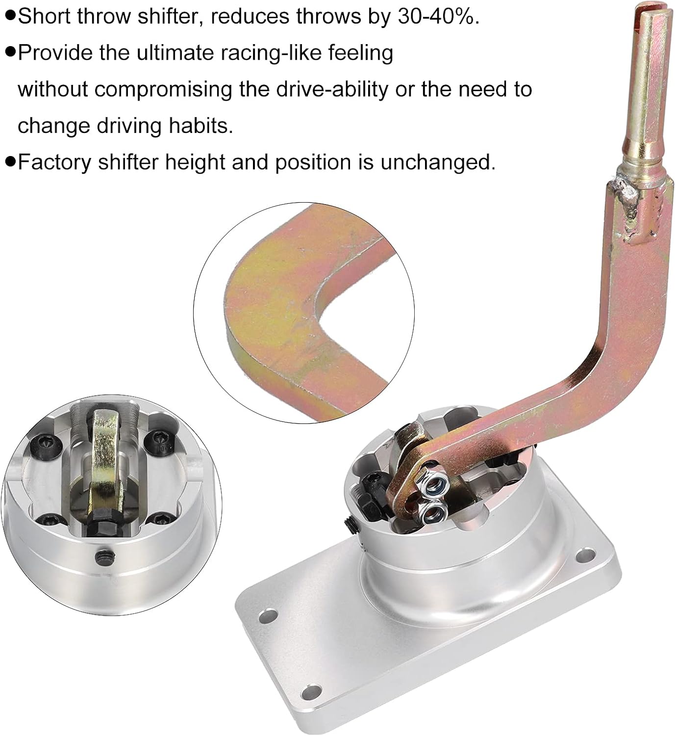 Short Throw Shifter, Aluminum Alloy Iron Quick Shift Short Shifter More Responsive Fit for Holden Commodore/Crewman/Monaro