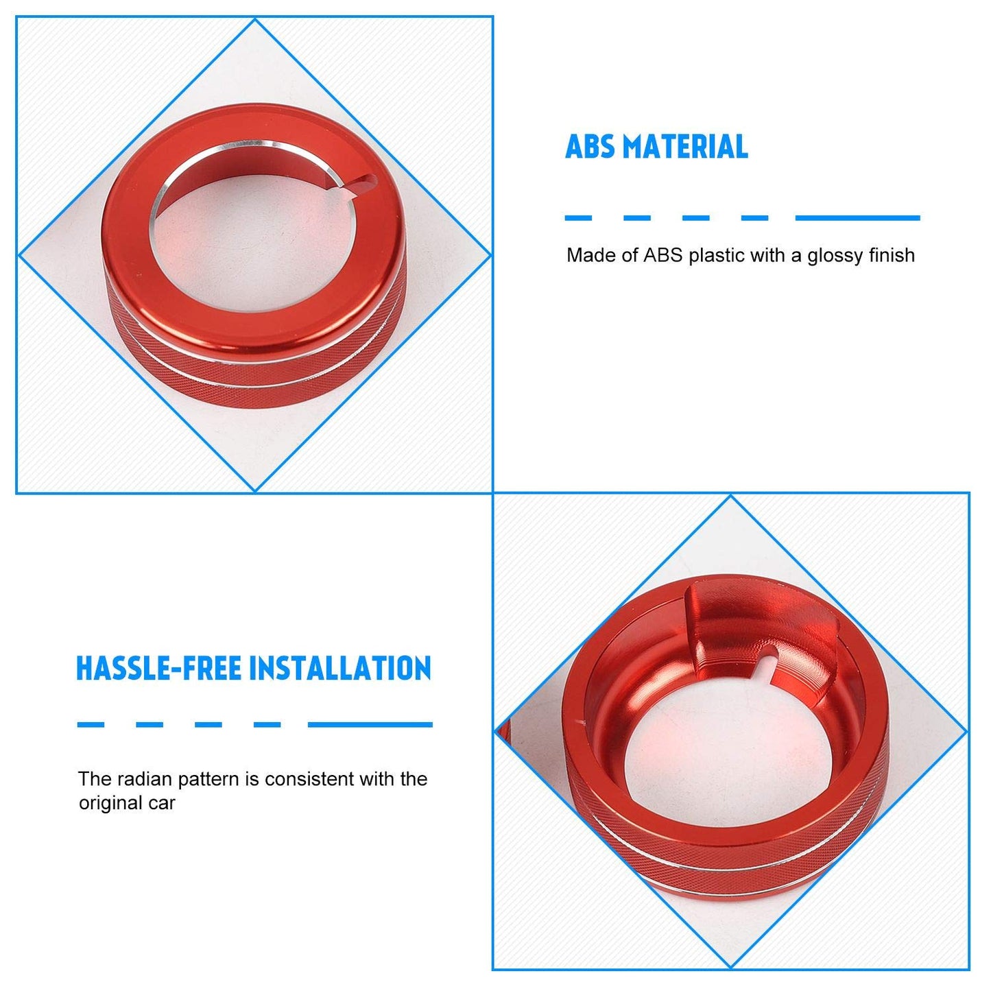 JeCar Multi-Terrain Selector Knob Button Cover Trim for 2010-2020 Toyota 4Runner TRD Pro, for TRD Off-Road (Red)