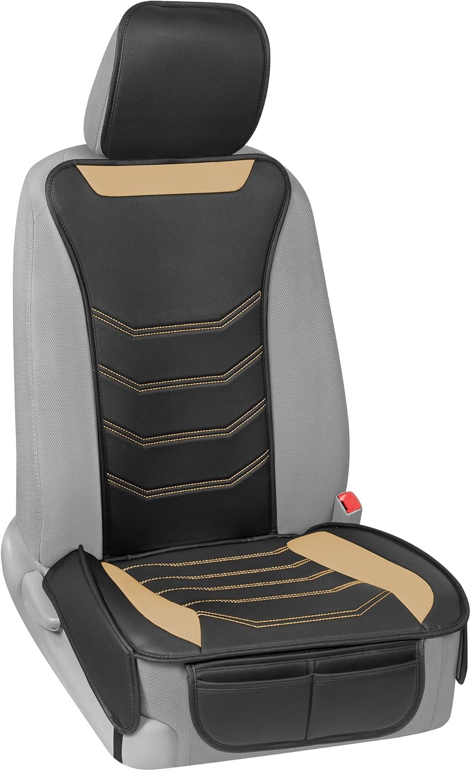 BDK Auto MTSC-9210-BG: Slim-Fit Pu Leather Seat Cushion/Beige