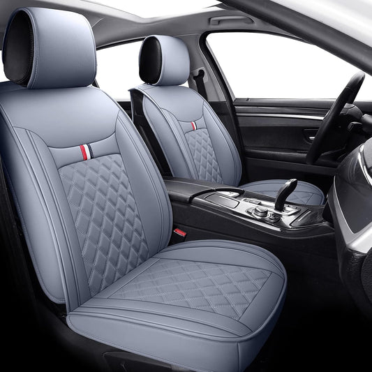 Coverado DJCP03 PVC Seat Covers (Gray, FrontPair)