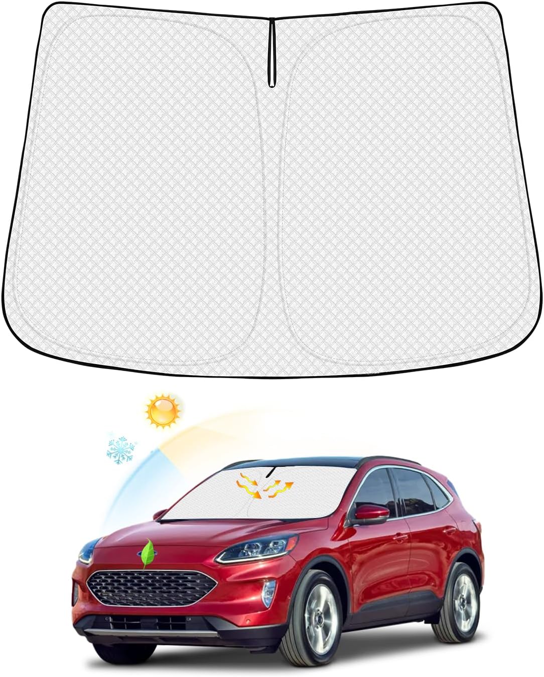 Canvcle Windshield Sun Shade for Toyota Prius 2023-2024 2025 Accessories Thicken 6-Layer Front Window Sunshade Cover Sun Visor Protector Foldable Block UV Rays Keep Vehicle Cool