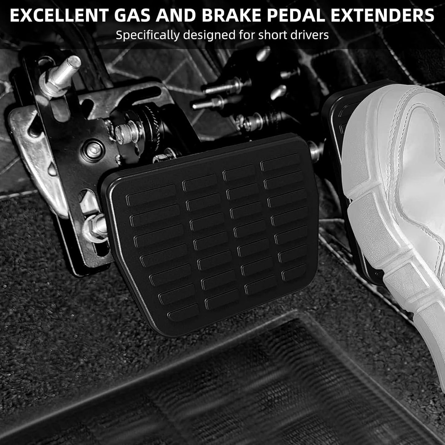 OKSTENCK Gas and Brake Pedal Extensions with Adjustable Length and Angle for Shorter Drivers in Cars, Go-Karts, Ride-on Toys, etc.