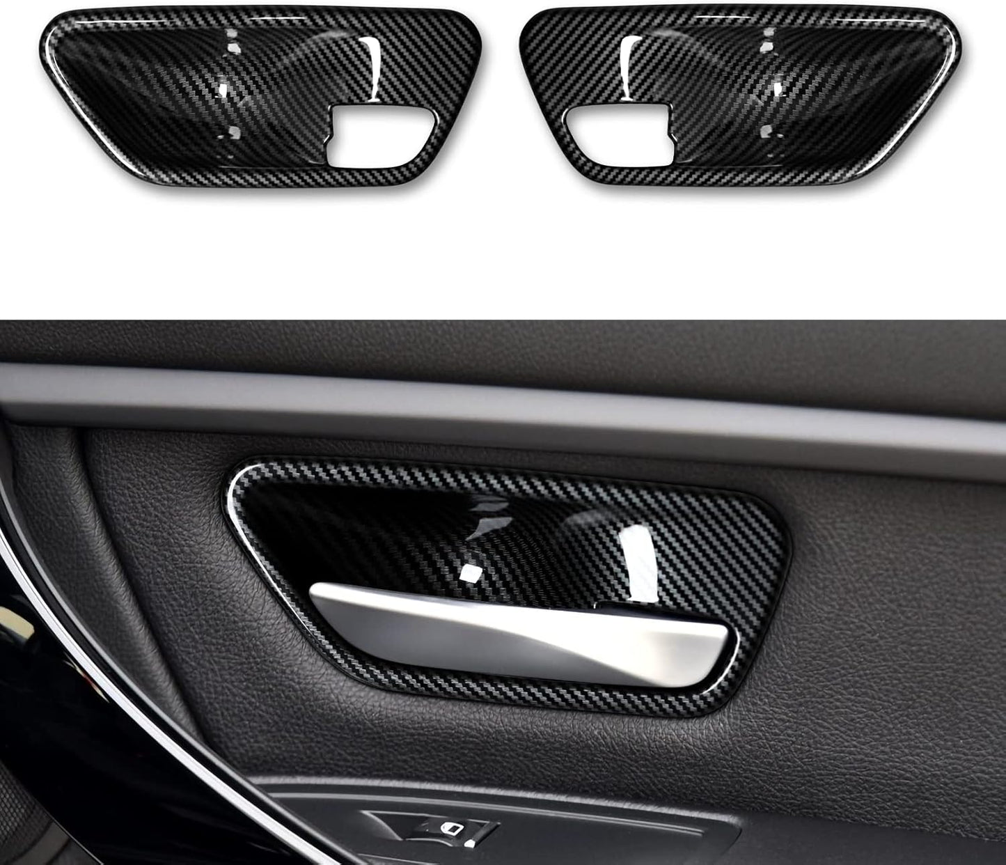 HENGYUESHANG Car Door Pull Handles Cover Carbon Style ABS Trim Decoration fits for BMW 3 4 Series F30 F31 F34 3GT F32 F33 F36 2012-2019 Interior Accessories