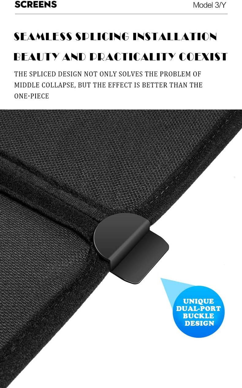 KUNIO Car Roof Sun Shade for Tesla Model 3 Foldable Sun Protection UV Quick Install Reflective Car Window Sun Shade Starry Sky