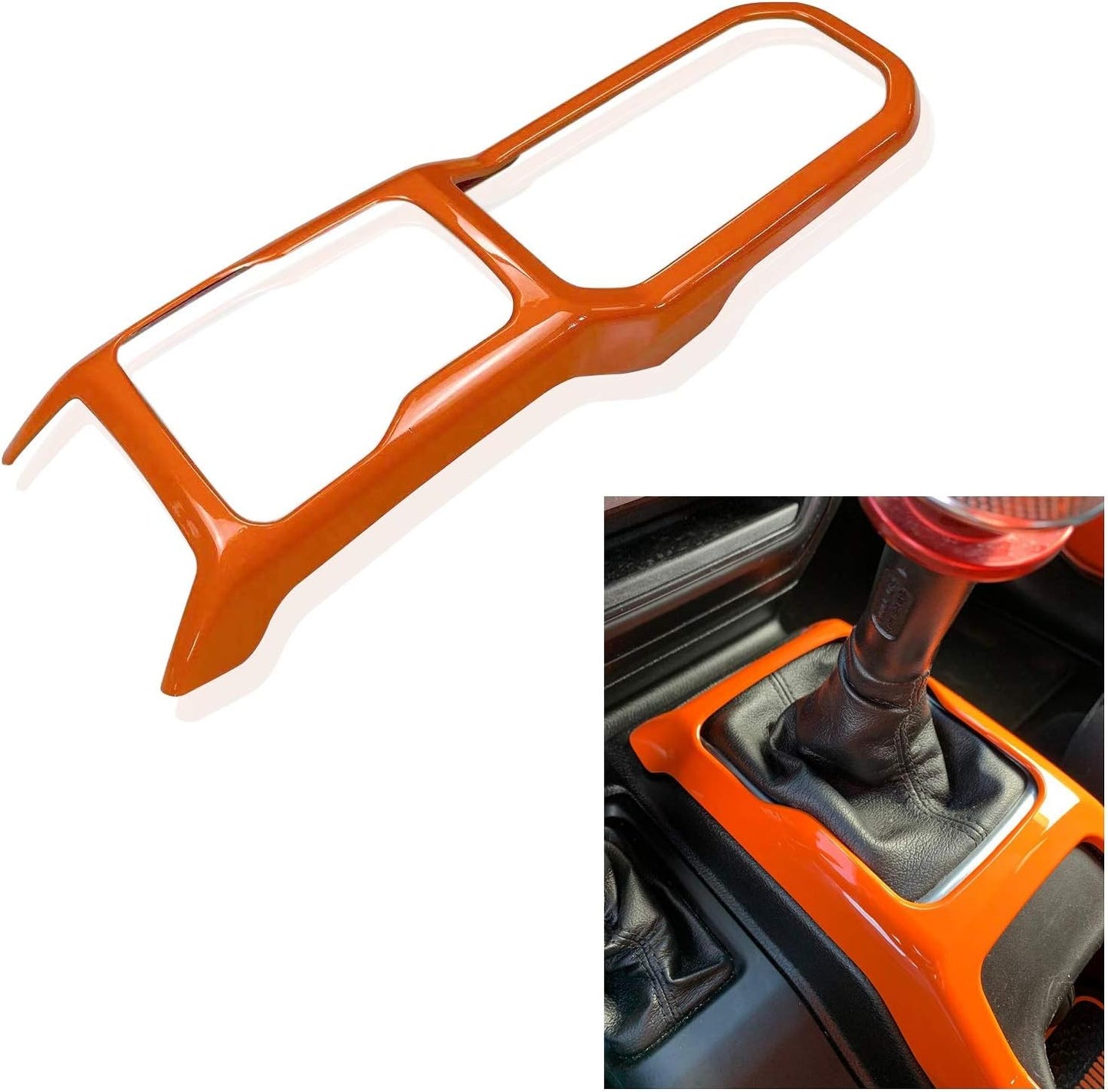 Bolaxin ABS Center Console Panel Dashboard Cover Compatible with Jeep Wrangler JL 2018-2023/ Jeep Gladiator JT 2020-2023 Interior Trim Decor for Jeep Accessories (Orange)