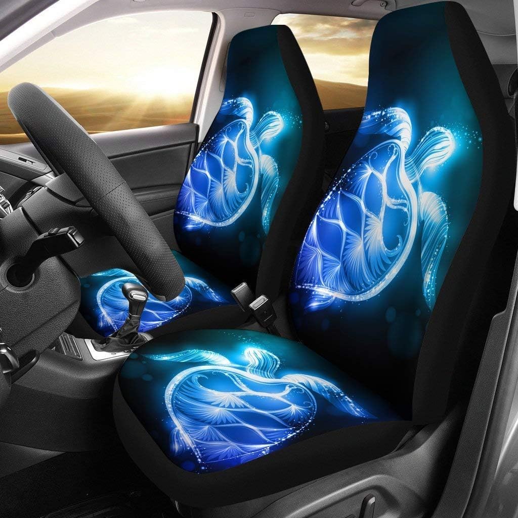 KEIAHUAN Galaxy Owl Car Seat Cover for Women Men, 2 Packs High Back Bucket Universal Fit Auto Seat Covers for Cars, Trucks, SUV, or Van