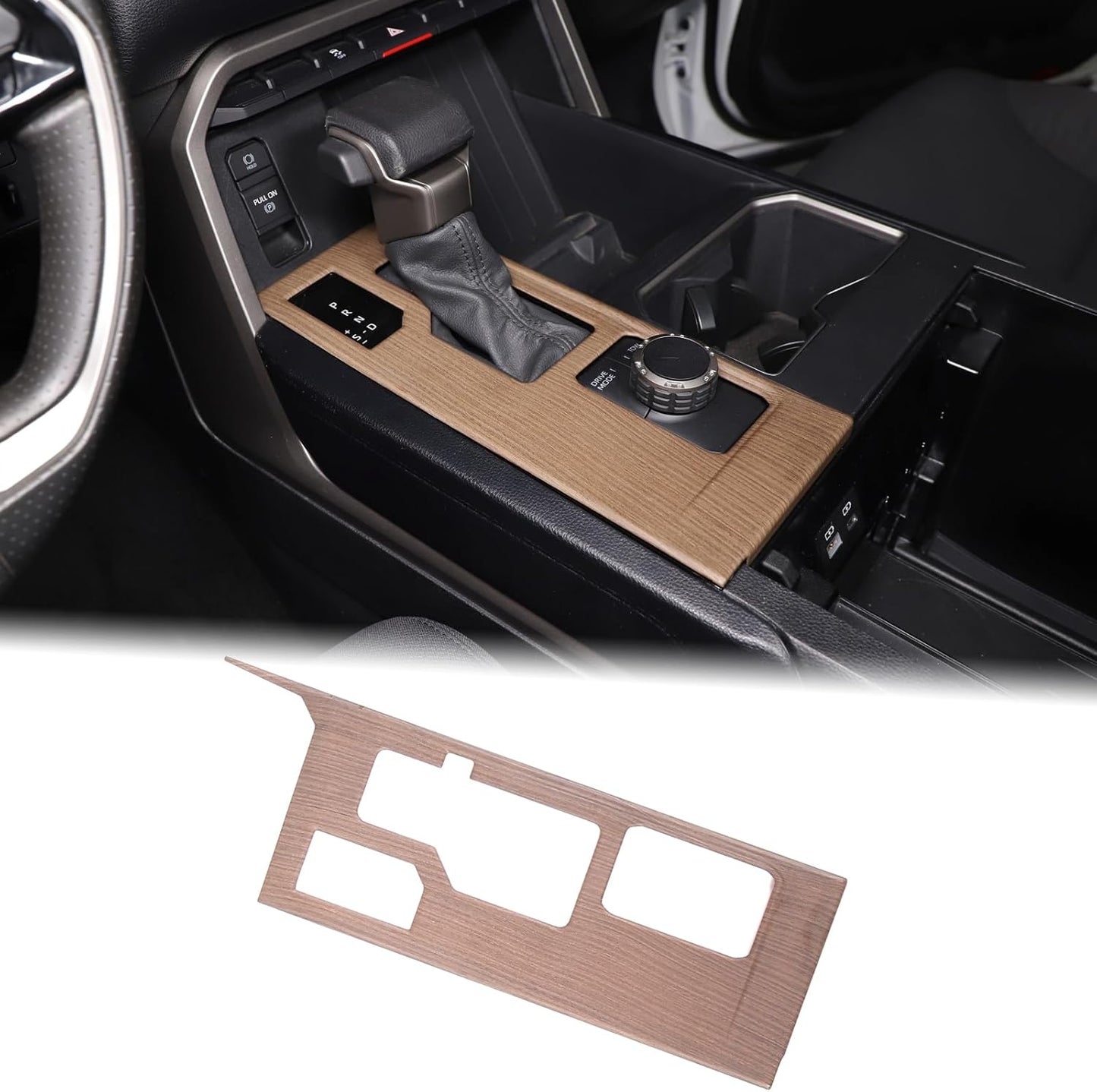 Aunginsy Central Control Gear Shift Panel Trim Cover Compatible with Toyota Tundra/Sequoia 2022-2024 Car Gear Shifter Console Anti-Scratch Panel Frame Protect Sticker with 4WD Accessories(Mech Style)
