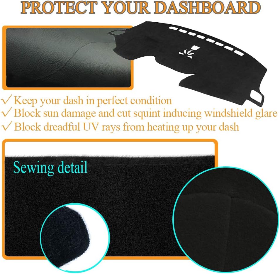 AKMOTOR Dash Cover Dashboard Cover Pad Mat Fit for Honda CRV CR-V 2017 2018 2019 Without Head Up Display (17-19 Black) Z07