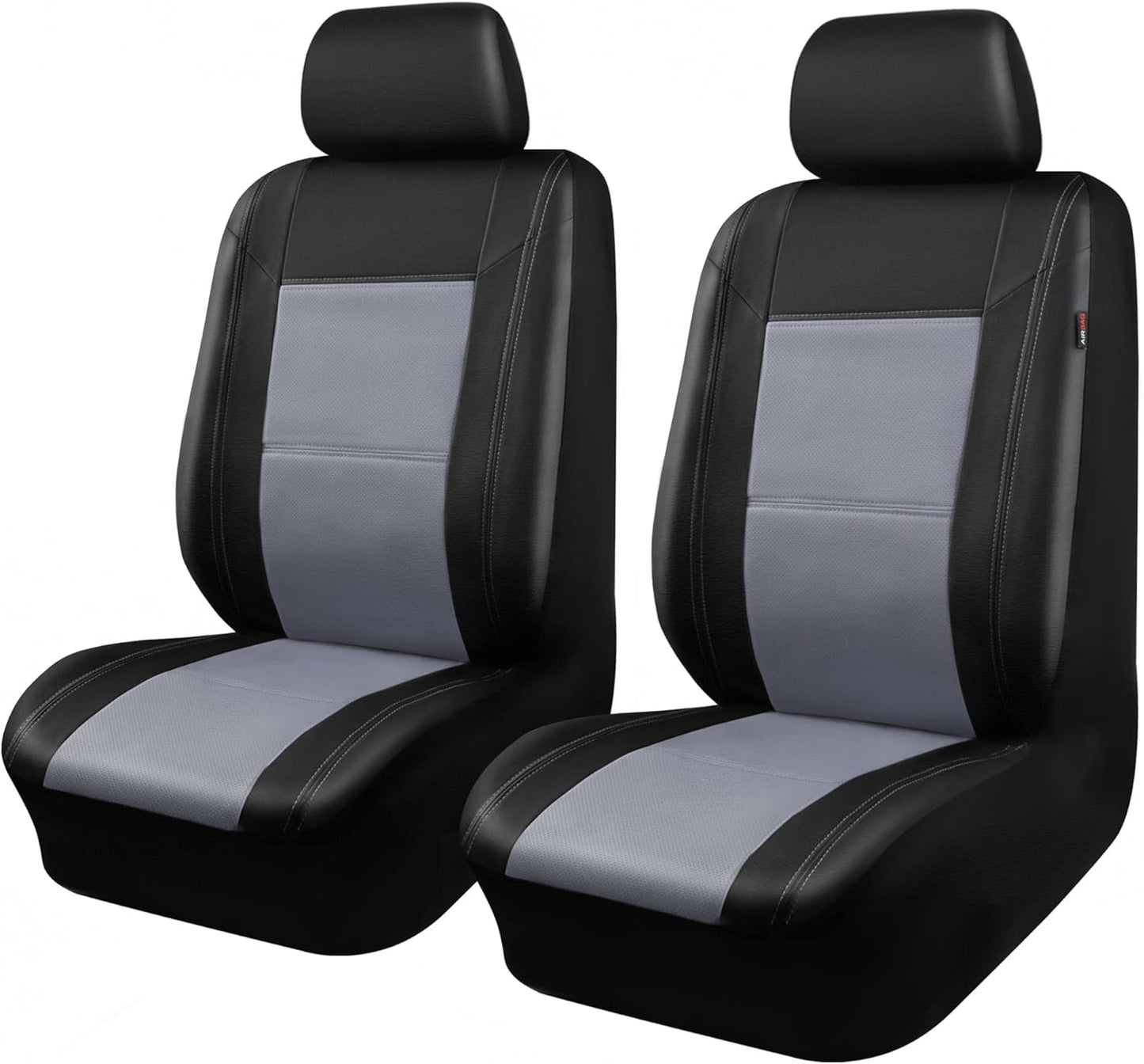 CAR PASS Luxurious PU Leather Automotive Universal Seat Covers Full Set for Vehicles,Cars,SUV,with Super 5mm Composite Sponge Inside,Airbag Compatible (Black and Black)