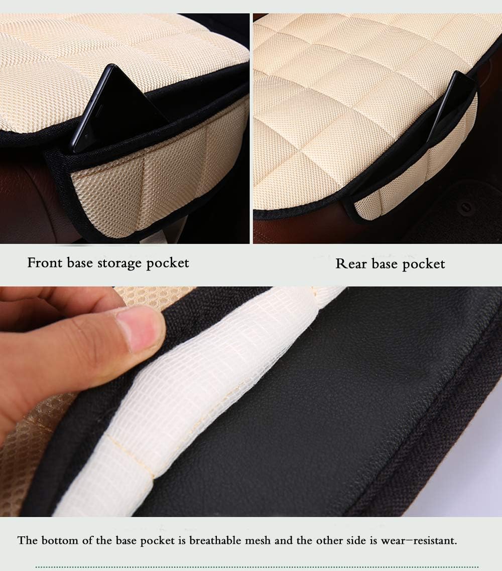 DuoDuoBling Car Seat Cushion Pad for Car Driver Seat Office Chair, Computer Chair with Non Slip Bottom Memory Carbon Seat Cushion (Black, 1 Front)