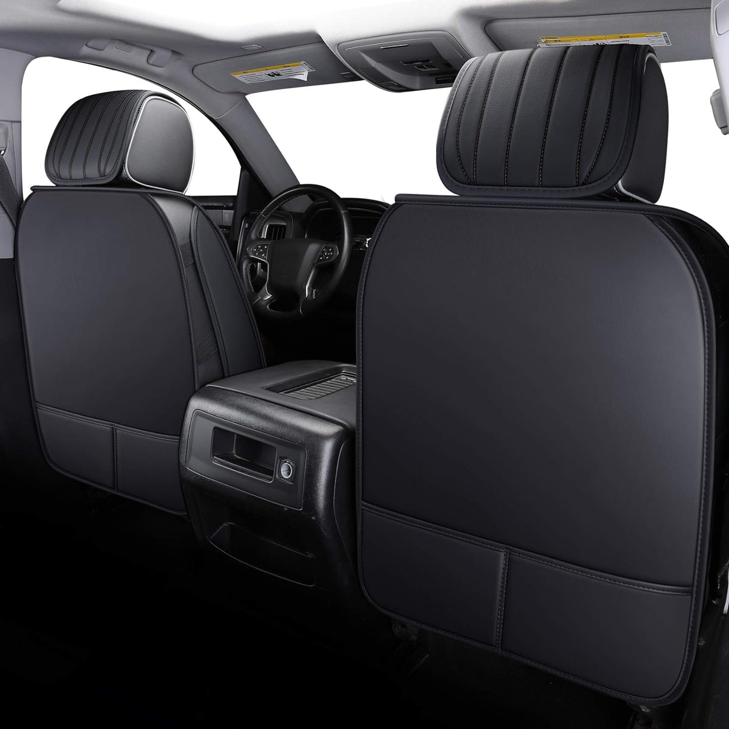 Tomatoman Seat Covers Compatible with Silverado Sierra 2007-2023 2024 2025 1500 2500 3500 HD Truck Trail Boss Z71 Crew Double Cab Front Car Cushions(2 PCS Front/Black)