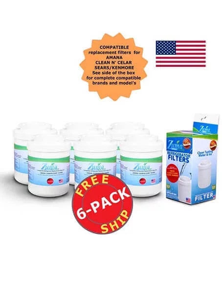 ZUMA Brand , Water and Ice Filter , Model # OPFA-RF300 , Compatible with Amana 12527309 - 6 Pack - Made in U.S.A.