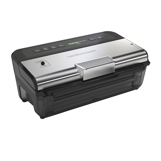 Hamilton Beach NutriFresh Food Vacuum Sealer Machine for Liquids and Food Preservation with 2-Roll Storage & Starter Kit, Model 78218