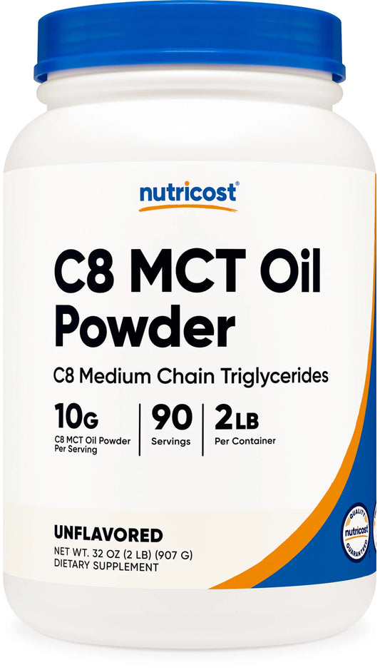 Nutricost C8 MCT Oil Powder 2LBS (32oz) Metabolize Supplement