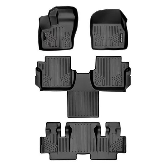 SA0363-B0478-C0478 48 x 32 x 6 in. Floor Mats 3 Row Liner Set for 2014-2021 Ford Transit Connect, Black