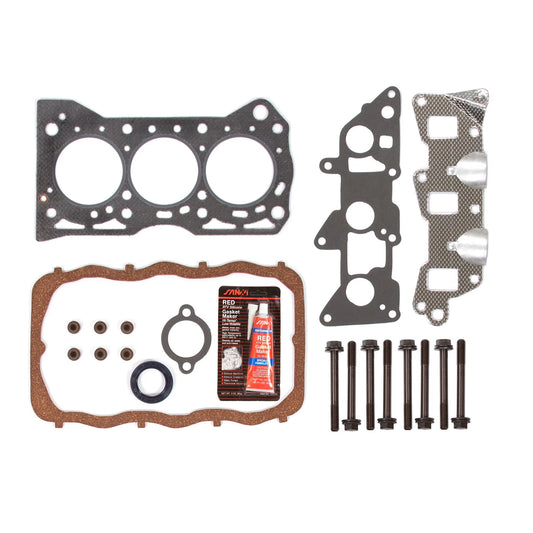 Evergreen HSHB8007 Head Gasket Set Head Bolts Fit 85-88 Chevrolet Sprint Non & TURBO 1.0 SOHC 6V G10
