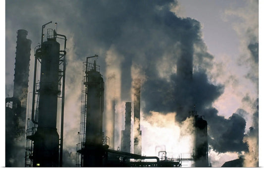 Great BIG Canvas | Oil Refinery, Pollution Art Print - 24x16