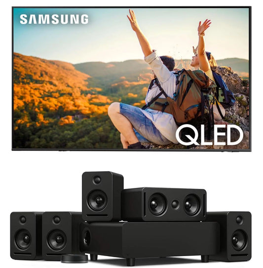 Samsung QN50Q80CAFXZA 50 4K QLED Direct Full Array with Dolby Smart TV with a Platin MONACO-5-1-SOUNDSEND 5.1 Sound System with WiSA Transmitter (2023)