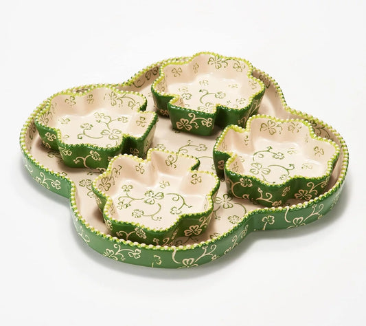 Brulee And Shallow Casserole Dish Mini Bakers Set (Floral Lace Shamrock)