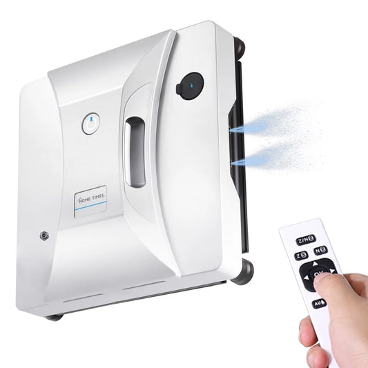 Hometimes Window Cleaning Robot Ultrasonic Water Spray Glass Dry &Wet Wipping Machine Automatic Smart 3 Mode for Deep Cleaning