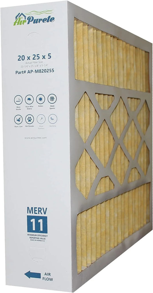 Furnace Filters 20X25x5 _M820255 | Replacement For M8-1056 | Actual Size : 20-1/4 X 25-3/8 X 5-1/4| Genuine MERV 11 | Pack Of 1