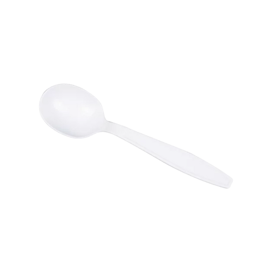 Karat PP Plastic Heavy Weight Soup Spoons - White - Wrapped - 1,000 ct