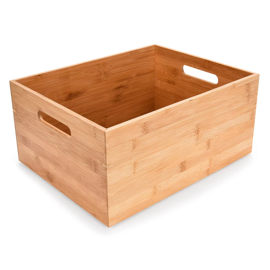Prosumer's Choice Bamboo Storage Box - Versatile Countertop Caddy for Home Organization & Decor - Ideal for Kitchen, Office, and Craft Supplies.