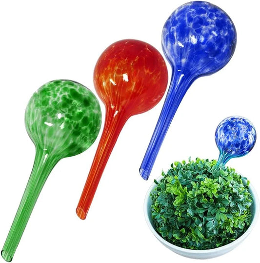 Evelots 3 Pack Plant Watering Globe-Glass-Automatic Water System-Indoor/Outdoor