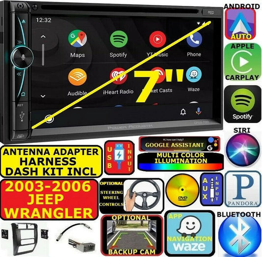 03-06 JEEP WRANGLER TJ GPS NAVIGATION SYSTEM BLUETOOTH USB CAR RADIO STEREO PKG