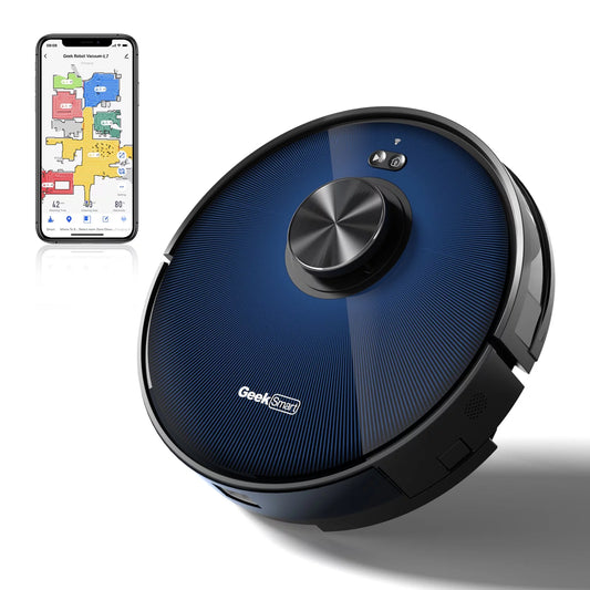 BMTBUY Geek Smart L7 Robot Vacuum Cleaner and Mop, LDS Navigation, Wi-Fi Connected APP, Selective Room Cleaning,MAX 2700 PA Suction, Ideal for Pets and Larger Home(）