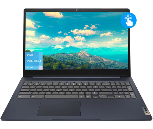 Lenovo 3i Chromebook Laptop, 15.6 FHD IPS Touchscreen Computer, 4-Core Intel Pentium Silver N6000, 4GB RAM, 128GB eMMC + 256GB Micro SD, Wi-Fi 5, Webcam, Bluetooth, Chrome Os, Abyss Blue