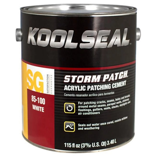 Kool Seal KS0085100-16 Instant Roof Patching Cement, White, 0.9 Gallon - Quantity 1