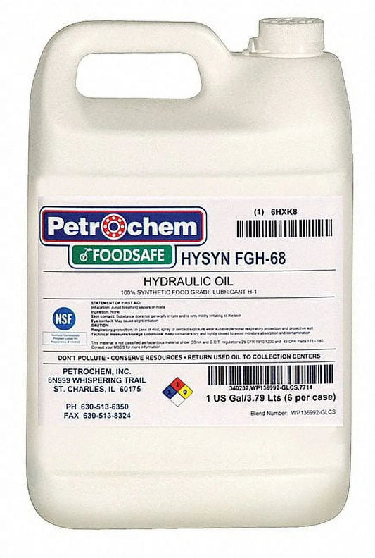 Petrochem Syn Hydraulic Oil,Food Grade,1gal,ISO 68  HYSN FGH-68-001