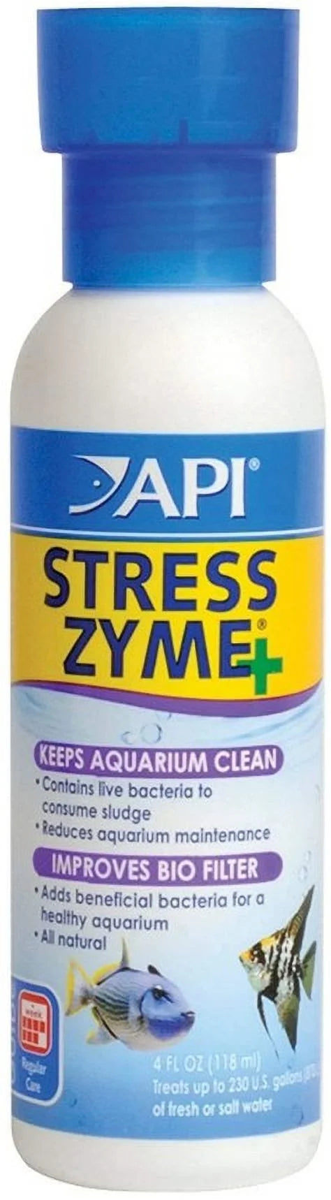 API Stress Zyme Plus Bio Filtration Booster [Aquarium Bio Additives, Aquarium Supplies] 24 oz (6 x 4 oz)