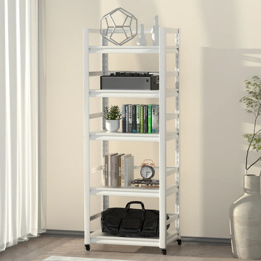 MOLYHOM 24 W Metal Storage Shelves with Wheels, Adjustable Shelving Unit Utility Rack, Heavy Duty Pantry Shelving Organization Multipurpose Shelf Kitchen Garage Pantry Closet, 60.4 H*23.6 W*15.7 D